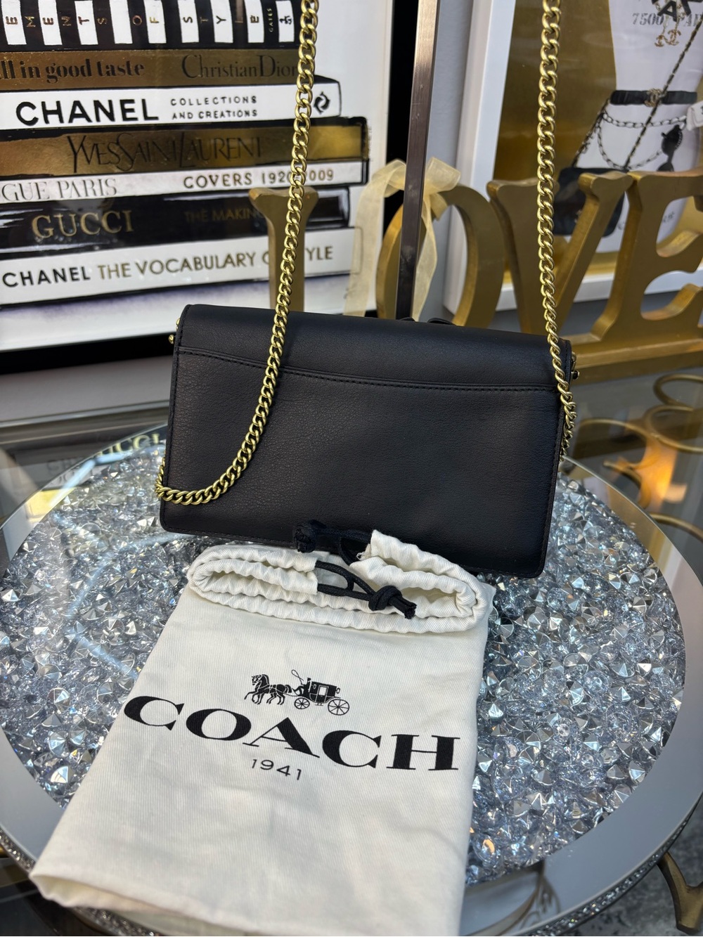Coach 2019 Callie Foldover Chain Clutch with Butterfly Applique NWOT - Picture 5 of 17